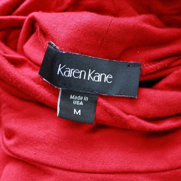 Karen Kane Red Turtle Neck Tunic Dress Long Sleeve - Picture 6 of 6
